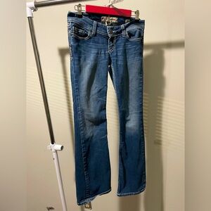 BKE Denim Sabrina Flare Distressed 26R Long Dark Wash Jeans. Same Day Shipping